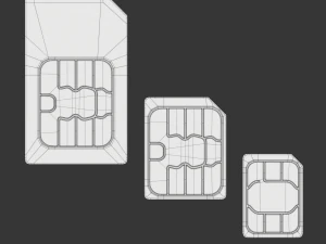 Standard Micro and Nano SIM Cards 3D Model