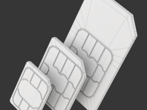Standard Micro and Nano SIM Cards 3D Модель
