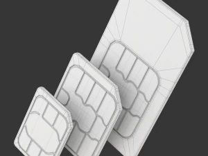 Standard Micro and Nano SIM Cards 3D Model