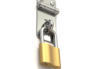 Latch with Padlock 3D Model