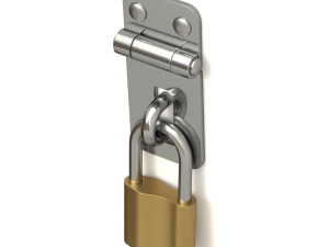 Latch with Padlock 3D Model