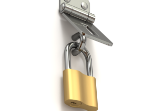 Latch with Padlock Modello 3D