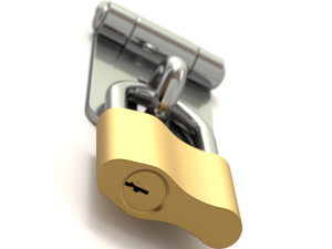 Latch with Padlock Modello 3D