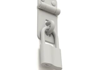 Latch with Padlock 3D Model