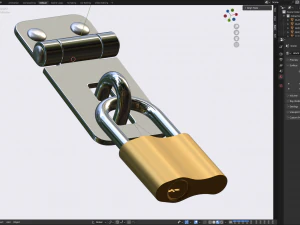 Latch with Padlock 3D Model