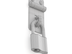 Latch with Padlock Modello 3D