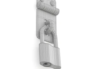 Latch with Padlock 3D Model