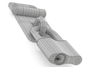 Latch with Padlock 3D Model