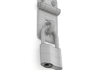 Latch with Padlock Modello 3D