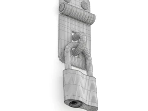Latch with Padlock 3D Model