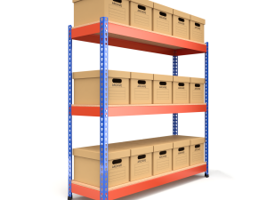 Storage Boxes with Metal Rack 3D Модель