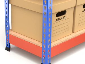 Storage Boxes with Metal Rack 3D Model