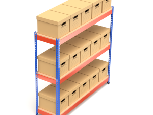 Storage Boxes with Metal Rack Modelo 3D