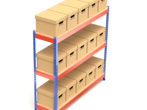 Storage Boxes with Metal Rack 3D Model