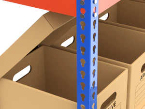 Storage Boxes with Metal Rack 3D Model