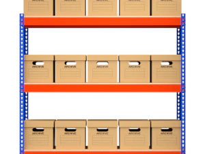 Storage Boxes with Metal Rack 3D Model