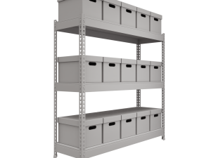 Storage Boxes with Metal Rack Modelo 3D