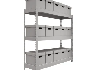 Storage Boxes with Metal Rack 3D Model
