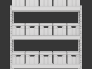 Storage Boxes with Metal Rack Modelo 3D
