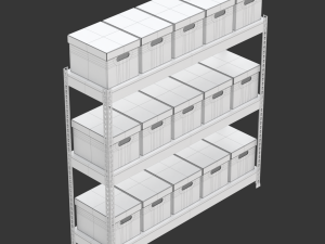 Storage Boxes with Metal Rack Modelo 3D