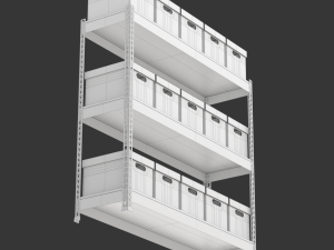 Storage Boxes with Metal Rack Modelo 3D