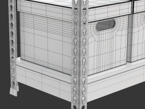 Storage Boxes with Metal Rack Modelo 3D
