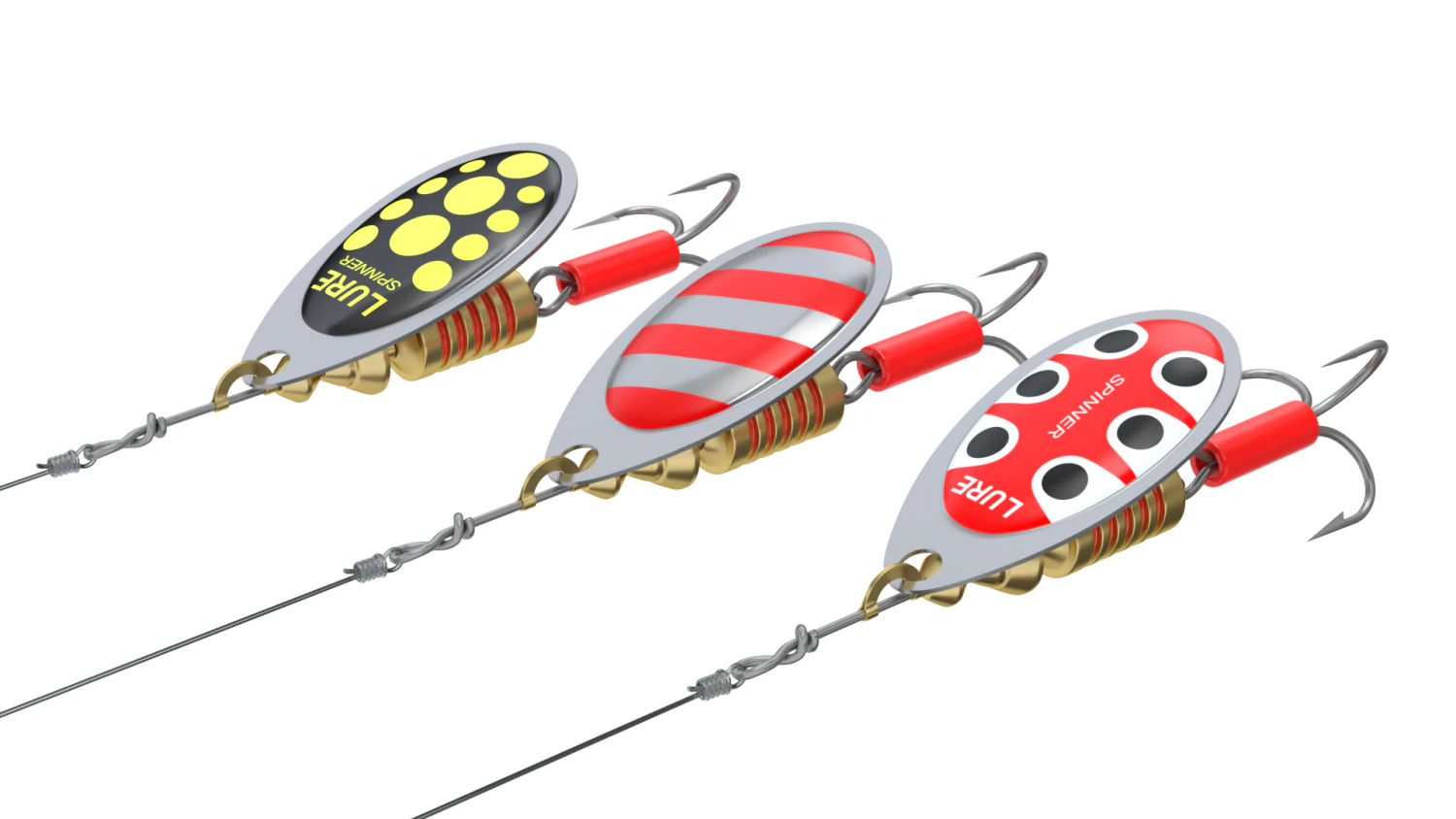 Animated Fishing Spinner 3D Model .c4d .max .obj .3ds .fbx .stl .blend 