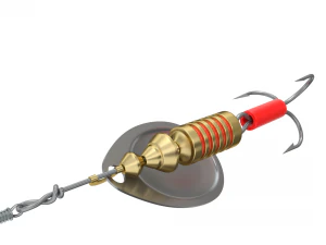 Animated Fishing Spinner 3D Model