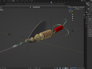 Animated Fishing Spinner Modello 3D
