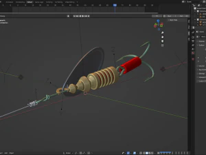 Animated Fishing Spinner 3D Model