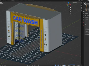 स्वचालित कार वॉशिंग मशीन 3D मॉडल