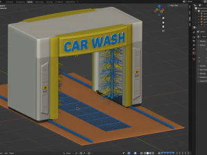 स्वचालित कार वॉशिंग मशीन 3D मॉडल