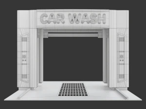 स्वचालित कार वॉशिंग मशीन 3D मॉडल