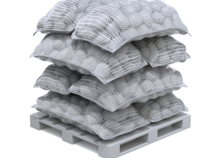 Potatoes in Red Burlap Sacks on the Pallet 3D Model