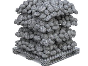Potatoes in Red Burlap Sacks on the Pallet 3D Model