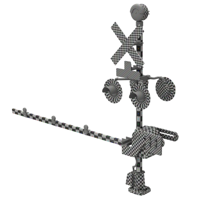 Railroad Crossing 3D Model in Train 3DExport
