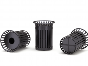 Park Trash Can Set 3D 模型