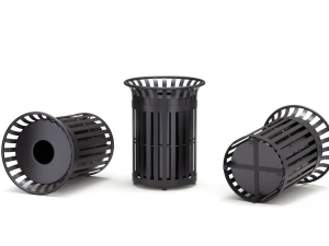 Park Trash Can Set 3D Model