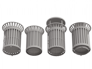 Park Trash Can Set 3D 模型