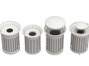 Park Trash Can Set 3D Model