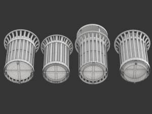 Park Trash Can Set 3D 模型