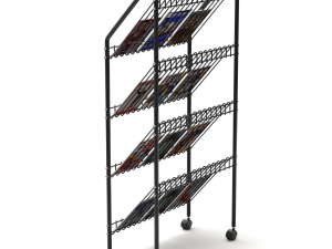 Magazine Rack with Wheels - Model 02 3D Model