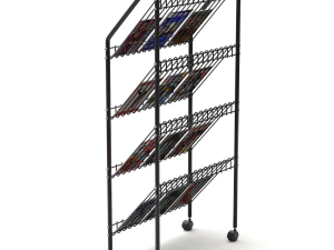 Magazine Rack with Wheels - Model 02 3D Model