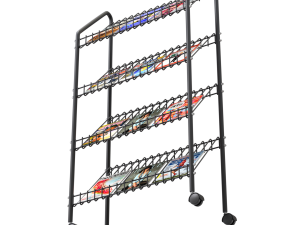 Magazine Rack with Wheels - Model 02 3D Model
