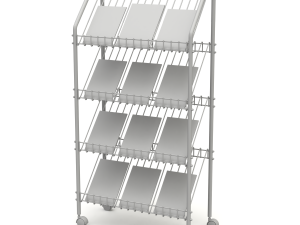 Magazine Rack with Wheels - Model 02 3D Model