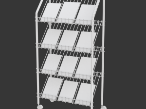 Magazine Rack with Wheels - Model 02 3D Model