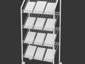 Magazine Rack with Wheels - Model 02 3D Model
