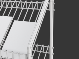 Magazine Rack with Wheels - Model 02 3D Model