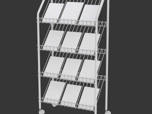 Magazine Rack with Wheels - Model 02 3D Model