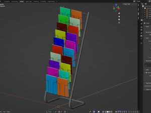 Magazine Rack with Frame Stand - Model 03 Modello 3D